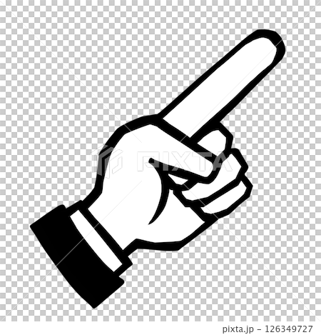 指さし　アイコン　記号　サイン タッチ　ワンポイント　手　イラスト 126349727