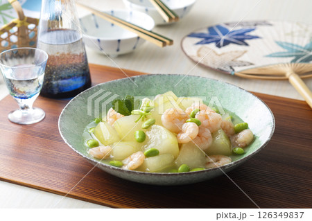 冬瓜のエビあんかけ 冬瓜のエビあんかけ 126349837