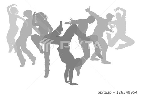 Dancers Silhouette Street Dance Poses Silhouettes 126349954