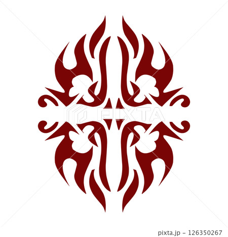 Maroon color tribal design illustration 126350267