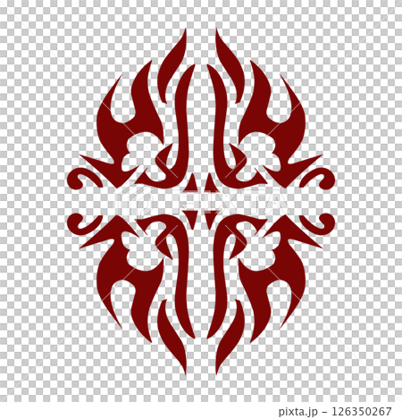 Maroon color tribal design illustration 126350267