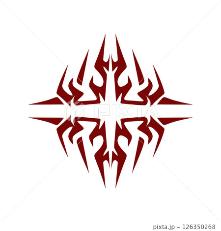 Maroon color tribal design illustration 126350268