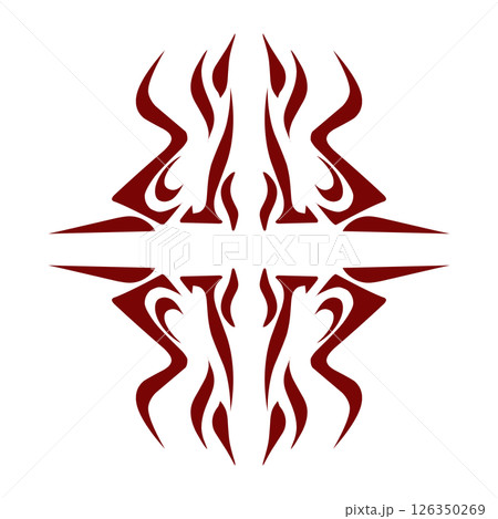 Maroon color tribal design illustration 126350269