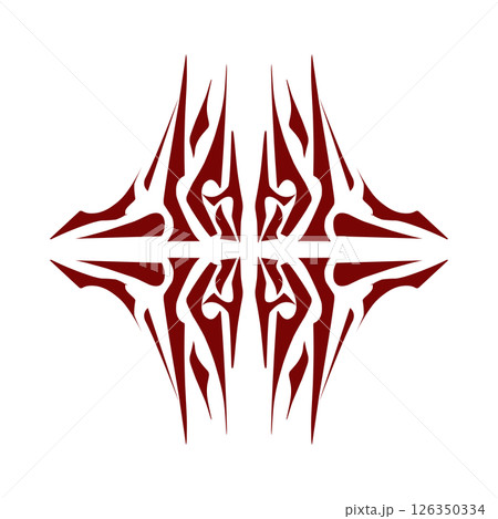 Maroon color tribal design illustration 126350334