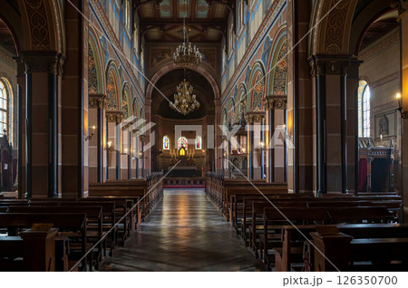 Interior of a historic church highlighting ornate architecture and spiritual ambiance 126350700