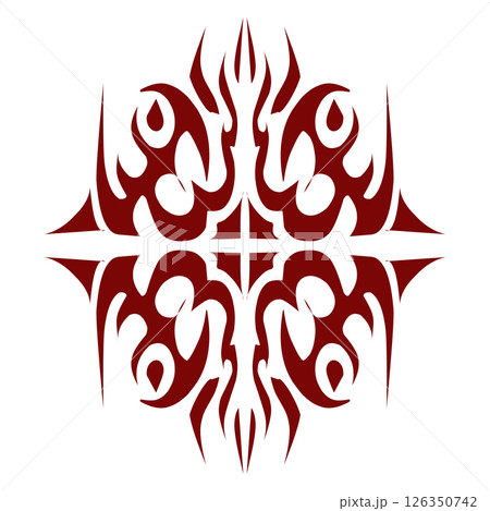 Maroon color tribal design illustration 126350742