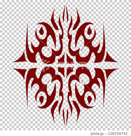 Maroon color tribal design illustration 126350742