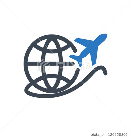 Airplane Globe Path icon 126350805