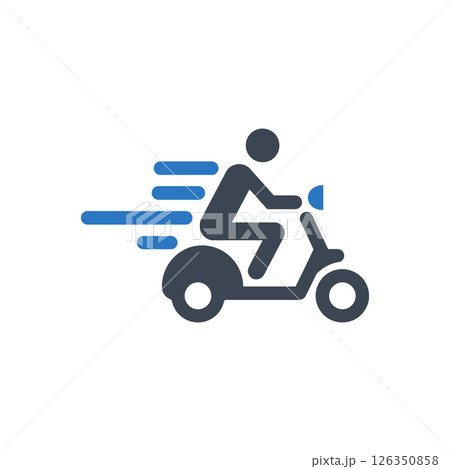 Delivery Moped Rider Icon Delivery Moped Rider Icon 126350858