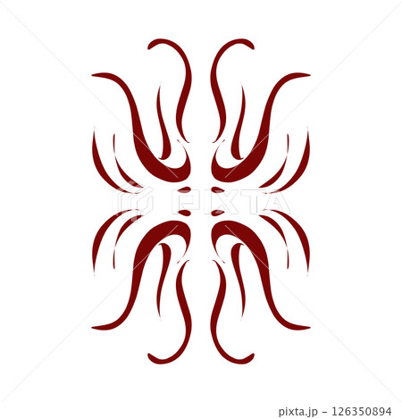 Maroon color tribal design illustration 126350894