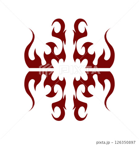 Maroon color tribal design illustration 126350897
