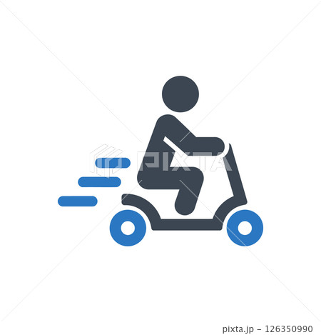 Person driving scooter icon Person driving scooter icon 126350990