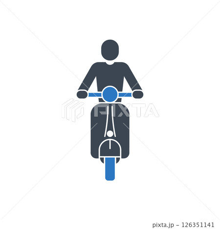 Rider on Scooter Iconのイラスト素材 [126351141] - PIXTA