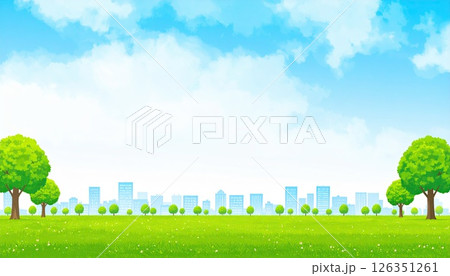 《AI画像》青空の都市風景イメージ 126351261