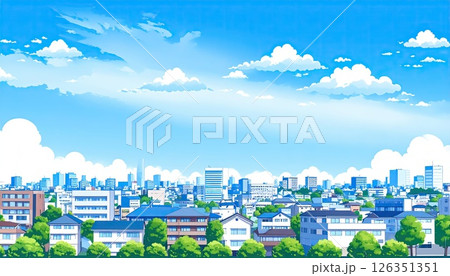 《AI画像》晴天の住宅街イメージ 126351351