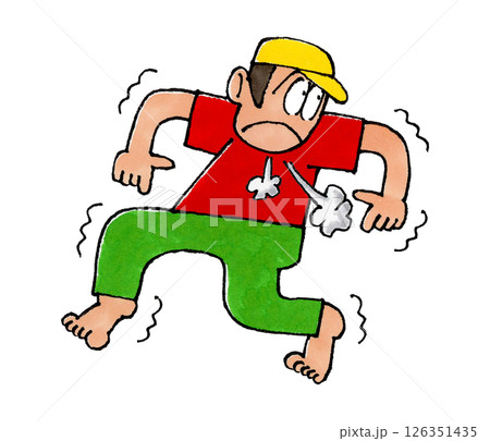 忍び足の男性のキャラクター 126351435