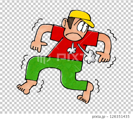 忍び足の男性のキャラクター 126351435