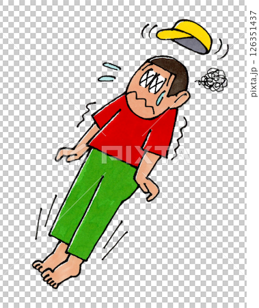 気を失う男性のキャラクター 126351437
