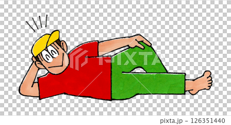 Lying down male character 126351440