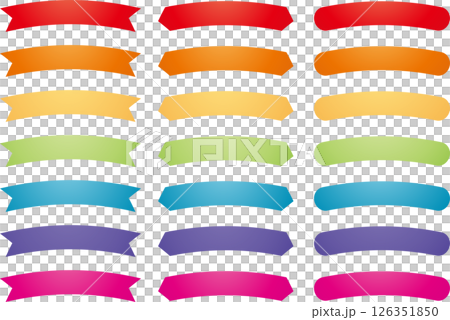 Set of colorful arched ribbon frames 126351850