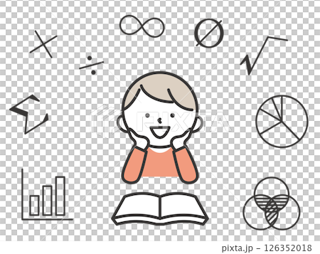 算数の勉強をする男の子のイラスト 笑顔で学ぶかわいい学習シーン 算数の勉強をする男の子のイラスト 笑顔で学ぶかわいい学習シーン 126352018