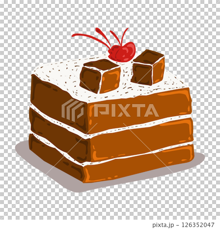 Illustration of a piece of chocolate cake Illustration of a piece of chocolate cake 126352047