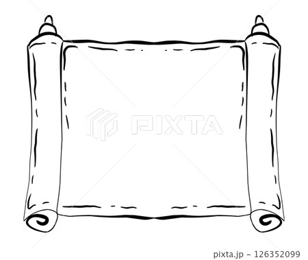 Illustration of classic text box template in black line color 126352099