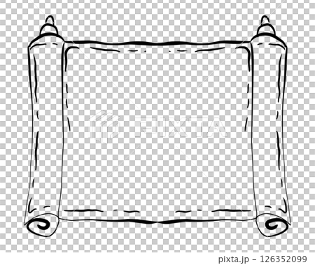 Illustration of classic text box template in black line color 126352099