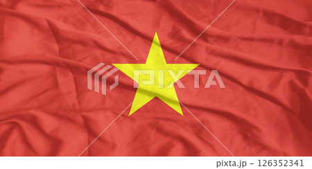 Vietnam Flag Wind Waving Close Up Vietnam Flag Wind Waving Close Up 126352341