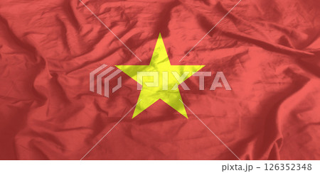 Vietnam Flag Wind Waving Close Up 126352348