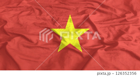 Vietnam Flag Wind Waving Close Up Vietnam Flag Wind Waving Close Up 126352356