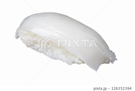 White squid sushi nigiri on white background 126352394