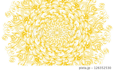 Yellow mandala motif decoration illustration 126352530