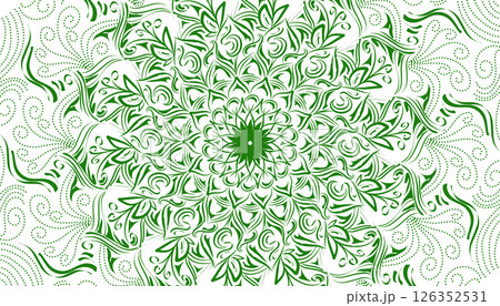 Green mandala motif decoration illustration Green mandala motif decoration illustration 126352531