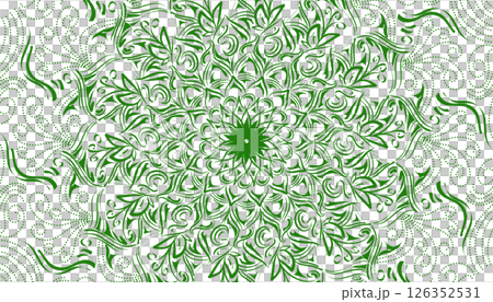 Green mandala motif decoration illustration Green mandala motif decoration illustration 126352531