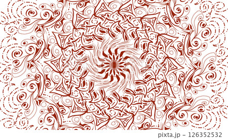 Illustration of red mandala motif decoration Illustration of red mandala motif decoration 126352532