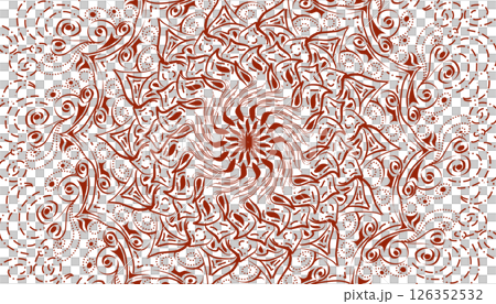 Illustration of red mandala motif decoration Illustration of red mandala motif decoration 126352532