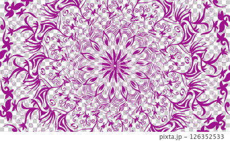 Illustration of purple mandala motif decoration. Perfect for background posters, banners, advertisements, websites, book covers 126352533