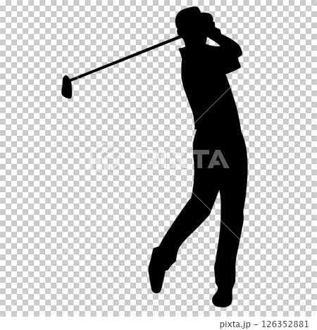 Silhouette design illustrator of people playing golf 126352881