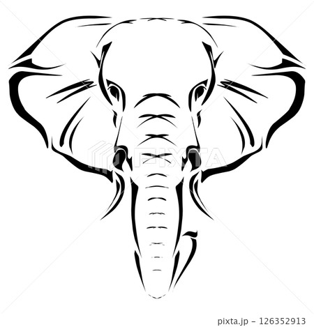Elephant head tribal illustration 126352913
