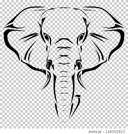 Elephant head tribal illustration 126352913