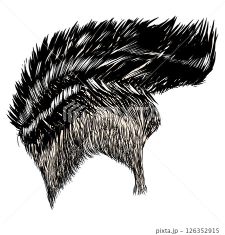 Illustration of black undercut hair 126352915