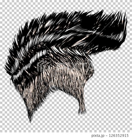 Illustration of black undercut hair Illustration of black undercut hair 126352915
