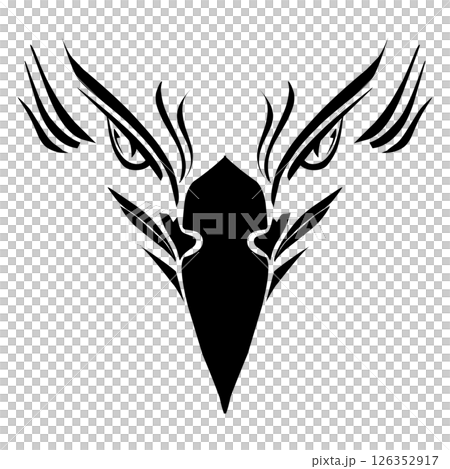 A tribal design of an eagle in black color. Perfect for tattoos, stickers, social media elements, ads, websites. 126352917