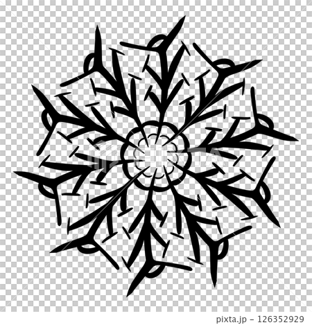 Illustration of snow crystal shape design 126352929