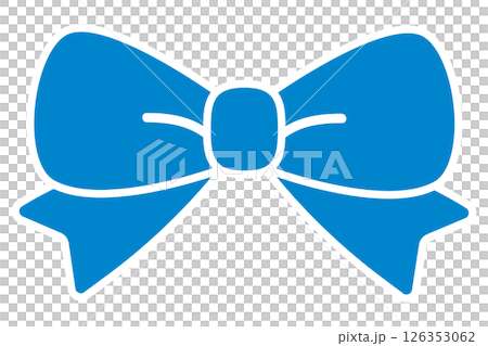 藍色流行絲帶插圖 126353062