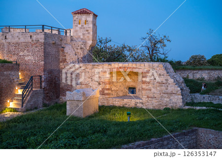 Remains of Historic Belgrade Fortress in Kalemegdan park in Belgrade, capital of Serbia 126353147