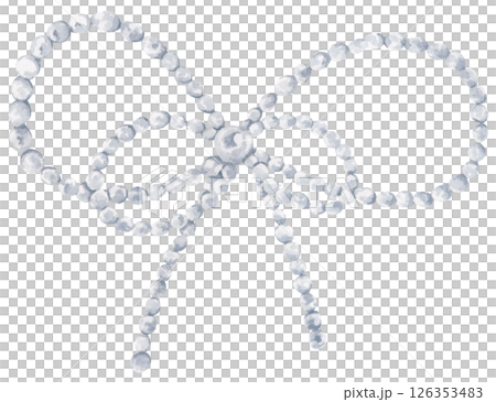 Coquette Pearl Bow Watercolor Illustration 126353483