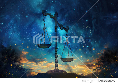 Abstract composition with concept of Libra...のイラスト素材 [126353625] - PIXTA