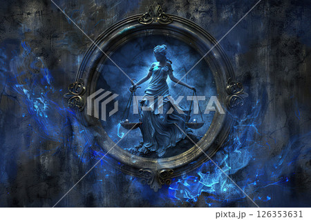 Abstract composition with concept of Libra zodiac sign symbol Abstract composition with concept of Libra zodiac sign symbol 126353631